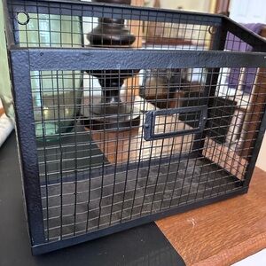 Black Metal Wire Storage Basket